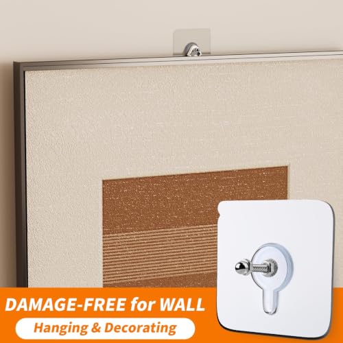 24 PCS Picture Hangers Without Nails, Wall Hangers Without Nails, Adhesive Wall Hooks, to use Inside Kitchen, Bathroom, Home and Office - size: 24PCS（8mm）