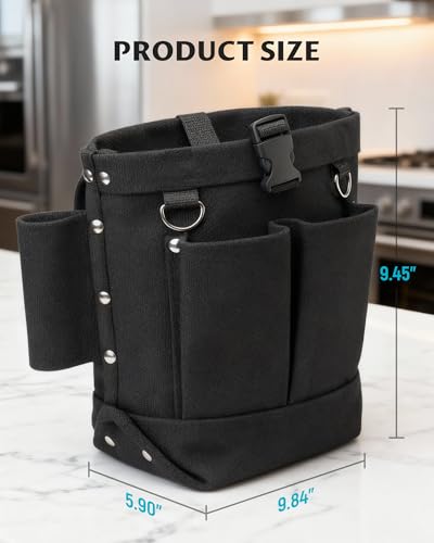Lichamp Bull Pin and Spud Wrench Holder, Construction Tool Belt Pouches Bolt Bag for Iron Work - size: Large