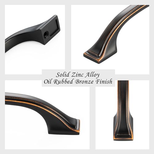 3-3/4 in Oil Rubbed Bronze Cabinet Pulls Arch Handles 10 Pack P2409 - color: Oil Rubbed Bronze, size: 3-3/4" Hole Centers-10 Pcs