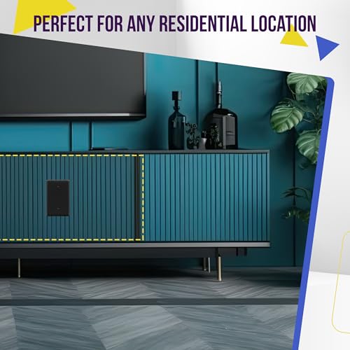 ENERLITES 5 Pack Oversized Blank Wall Plate Cover, 1-Gang, Black - color: Black, size: Over-Size