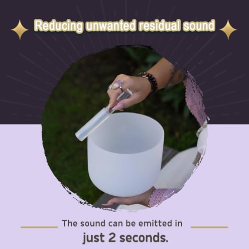 4 Pcs Singing Bowl Mallet Set Includes Solid and Hollow Acrylic Silicone Rubber Striker Mallet for Playing Quartz Crystal Singing Bowls with Bundle Pocket(WhitePurple) - color: WhitePurple
