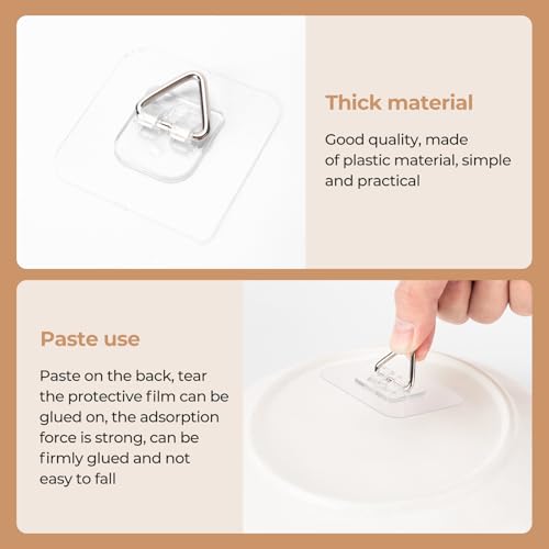Bilillo 20 Pack Invisible Adhesive Wall Plate Hangers, 2.3 Inch Plastic Plate Holders for Decorative Plates, Photo Frames, and Wall Art Display - style: 20 Pack