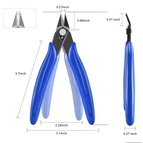 Micro Flush Cutter, 2-Pack Wire Cutters, 5“ Sharp Cutting Pliers - color: 2 Pack