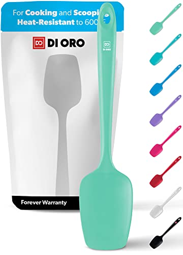 DI ORO Silicone Spoonula - Spoon Spatula, 600F Heat Resistant, Mint - color: Mint
