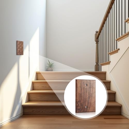 DoubleFill 4 Pcs Walnut Wood Switch Cover,8.2 * 13cm,Brown - color: Brown, size: 13 x 8.2 cm