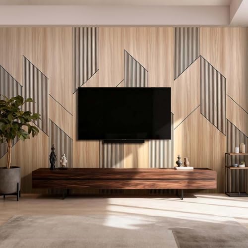 8-Pack Teak Wood Grain 3D Wall Panels with Adhesive, Peel and Stick PVC Wall Tiles for Accent Wall, Covers 92.6 Sq Ft for Luxury Living Room & Bedroom Decor - size: 16" × 105.9"