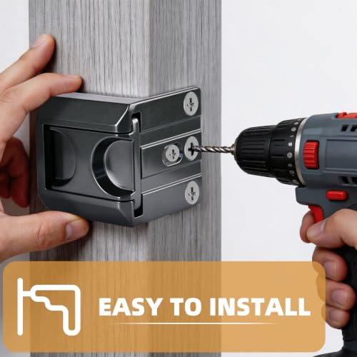 Home Security Door Lock 2 Pack, Grey Heavy Duty Anti-Pry Reinforcement Lock - color: Gray