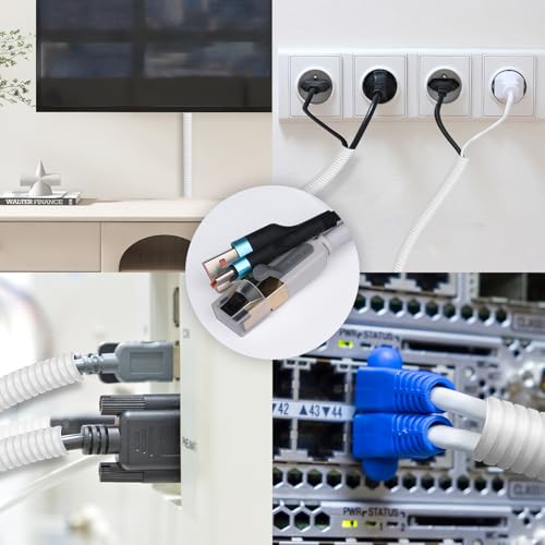 50 FT Wire Loom 1/2 Inch, Split Wire Loom Tubing Wire Conduit with Installation Tool, Flexible Wire Protector Tubing – White - color: 1/2" x 50ft-White