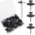 60 PCS Double Headed Picture Hanging Nails, Wall Hangers Without Nails, Thumb Tacks for Wall Hangings Picture, Renter Friendly Decor Push Pins for Tapestry Frame Art - style: Black 60 pcs