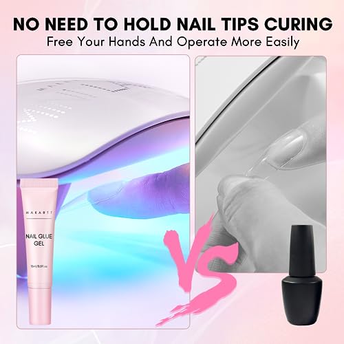 Makartt Gel Nail Glue: Solid Nail Glue for Press On Nails, 15ML 3D Gel UV Lamp Needed, Multifunctional Nails Tools Strong Adhesive Rhinestone Glues Gels for Charms & Gems, Ideal for DIY Home Salon Use - color: Clear Gel Nail Glue