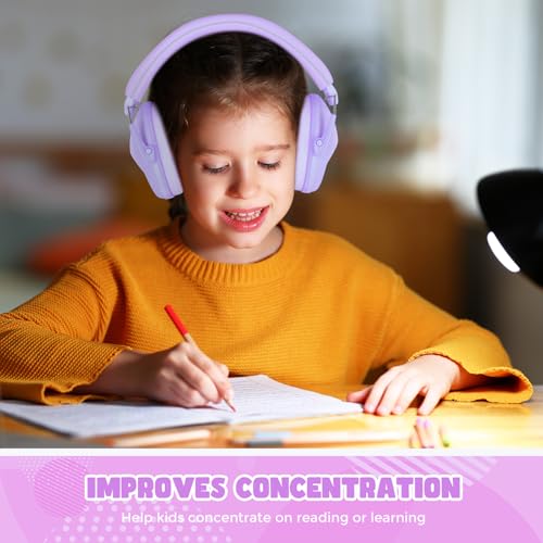 ProCase Kids Noise Cancelling Headphones Ear Hearing Protection, Purple - color: Light Purple
