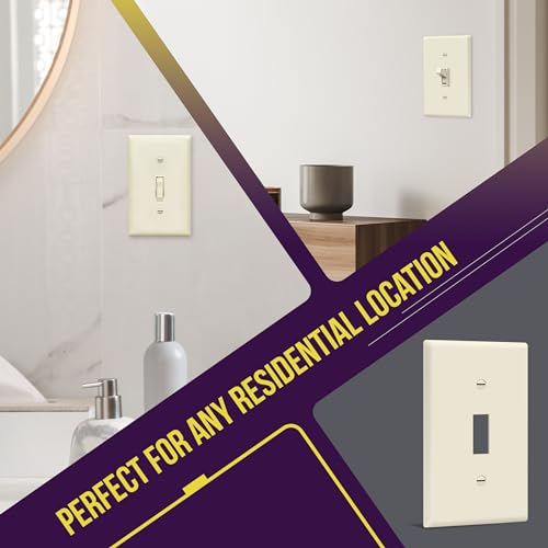 ENERLITES Toggle Light Switch Wall Plate Cover, 1 Pack, Light Almond - color: Light Almond, size: 1 Pack