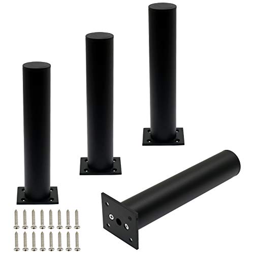 4-Pack Adjustable Aluminum Alloy Furniture Legs 8" Height Black - color: Black, size: 8 Inch
