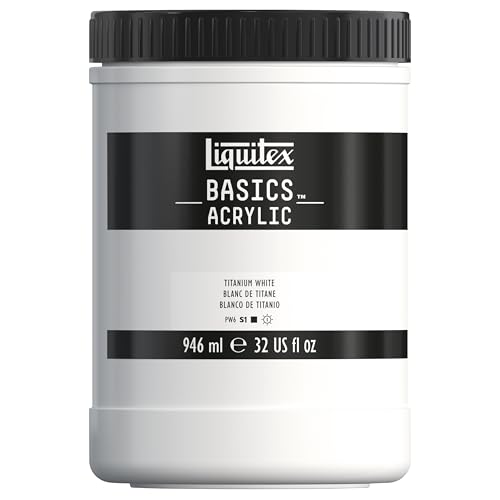 Liquitex BASICS Acrylic Paint, 32-oz Jar, Titanium White - color: Titanium White, size: 32 Fl Oz (Pack of 1)