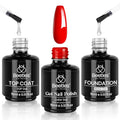 Beetles Red Gel Nail Polish Set 3Pcs 15ml – Cherry Red Soak Off UV/LED Gel - color: B-Red-3
