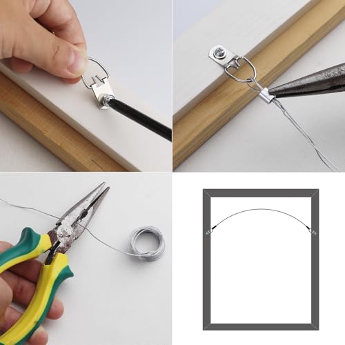 Picture Hanging Wire Kit D Rings Picture Hardware with Screws - size: size_2