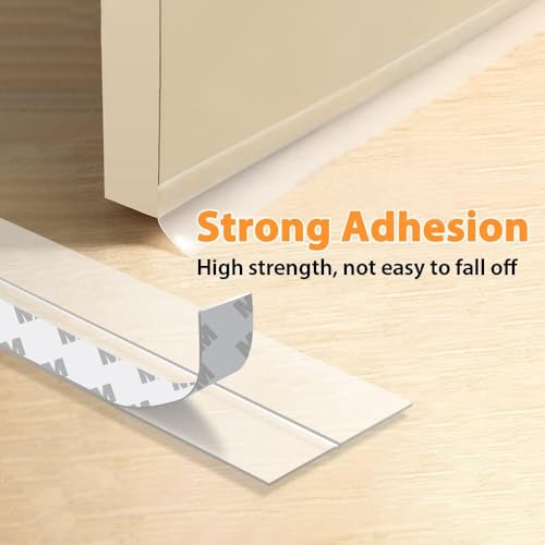 49.2 Ft Weather Stripping Door Seal Strip Tape,Silicone Door Draft Stopper,Self Adhesive Shower Door Bottom Seal, Door Insulation Strip for Door Frame Windows and Glass Gaps (Transparent, 35mm) - size: 1.4 in x 49.2 ft