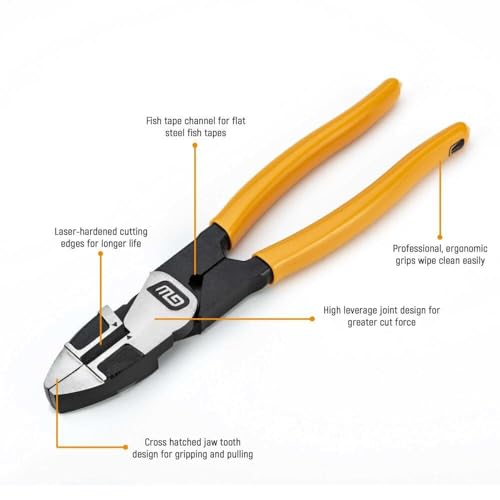 GEARWRENCH 9.5 Inch Dipped Handle Linesman Plier - 82181-06 - size: 9", style: Linesman
