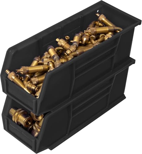 Akro-Mils 30224 AkroBins Plastic Storage Bins, 11"x 4"x 4", Black, 12-Pack - color: Black