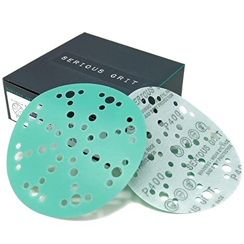 Serious Grit - 6-Inch 49-Hole P400 Grit Sanding Discs - 50 Pack Box - size: 400 Grit