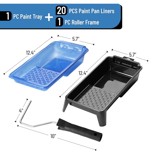 Bates- 4 Inch Paint Tray Set, 22 pcs, 1x 4 Inch Paint Roller Tray