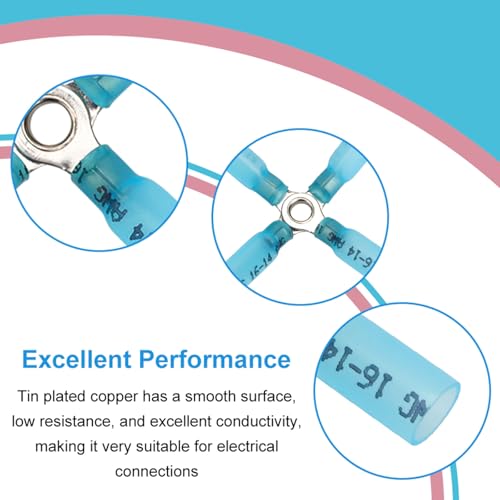 20PCS 4 Way Wire Connector 16-14 AWG Heat Shrink X Ring Butt Connectors Kit, Waterproof Heavy Duty 16-14 Gauge Crimp Splice Terminals for Automotive Marine RV Outdoor Wiring, Blue - size: 16-14 AWG-Blue, style: 4-Way
