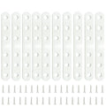 10PCS 3.7 Inch White Flat Straight Brackets Corner Fixing Joining Plate, Iron Mending Plates Repair Brace Connector for Wood Furniture Joining with Screws - size: 3.7 Inch