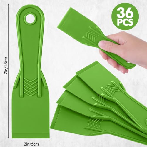 36 Pcs Plastic Putty Knife 2" Flexible Putty Knife Scraper, Green - color: Green