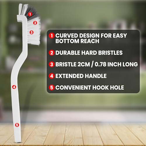 8 Pcs Crevice Cleaning Brush Set Hard Bristle Tools for Narrow Spaces - color: Pack of 8 - Assorted Colors - Set a