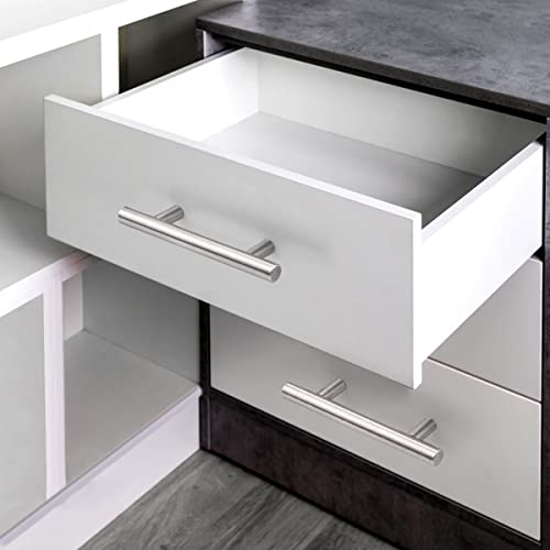 Probrico 5 Pack|T Bar Cabinet Pulls Stainless Steel Kitchen Handles Bathroom Cupboard Knobs 3" Hole Centers, 5 Inch Total Length - color: Brushed Nickel, size: hole center 3"