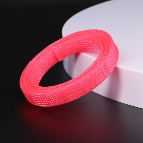 25ft PET Expandable Braided Cable Sleeve 1/2inch(12mm) Pet Braided Cable Sleeve for Audio Video Device Wire Automotive Wire (Pink) - color: Pink, size: 12mm"(1/2 inch)