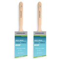 Wesquer Angled Paint Brush 2.5 Inch 2 Pack, Professional Paint Brushes for Walls, Furniture, Cabinets & Edges - No Shedding Synthetic Bristles, Comfort Wood Handle for Oil & Latex Paint