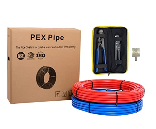 EFIELD Pex-b Pipe Tubing/Tool Combo 1/2 inch 2x100 ft Rolls 200 Ft Length - size: 1/2 Inch 2x100 ft Tool Kit