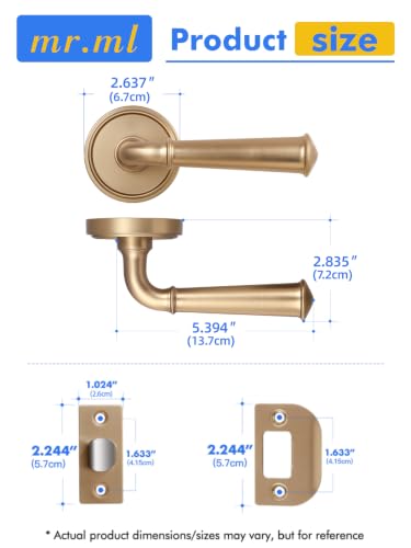 Door Handle Champagne Bronze Passage Door Door Lever, 1 Pack - color: Champagne Bronze