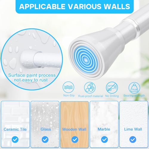 2 Pack White Tension Curtain Rod 30 to 64 Inch - color: White 2 Pack, size: 30-64"