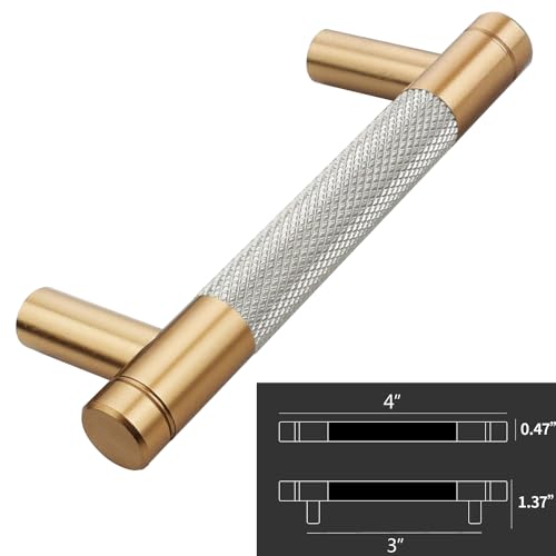30 Pack 3 Inch 76 mm Bronze and Nickel Knurled Cabinet Handles Cabinet Pulls Aluminum Handles Knurled Drawer Pulls Oxidation Finish with Diamond Pattern 4" Length (3" Hole Center) - color: PBronze and Nickel, size: 3 Inch