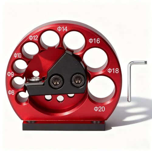 Dowel Maker Jig Kit Round Structure Dowel Maker Jig, Solid Stable Aluminum Alloy emented Carbide Blade Dowel Cutter Plate for Woodworking 8 Holes 8 to 20mm Electric Drill Milling Dowel Auxiliary Tool