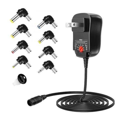 Belker 12W Universal 3V 4.5V 5V 6V 7.5V 9V 12V AC DC Adapter with 8 Tips