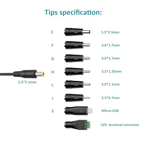 3V-12V Universal AC Adapter Multi-Volts 4.5V 5V 7.5V1.5A DC Adapter Charger - size: 18W 3-12V
