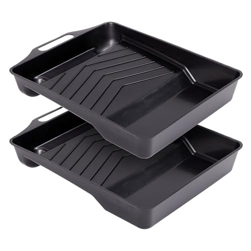 PD 11 Inch Paint Roller Tray, 2-Pack, Deep Pocket, Black Plastic - color: Tray (Black) – 2 Pack, size: 11-inch