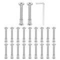 HARFINGTON 20 Set M6x50mm Hex Drive Socket Cap Bolt and M6x12mm Nuts with M4 Hex Wrench, Furniture Connector Bolts and Screws for Furniture Countersunk Belt, Silver - size: M6x50mm, M6x12mm