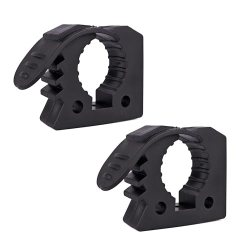 Quick Grip Rubber Clamp for Tools Equipment Mounting, Tool Holder for 1-1/7" to 1-3/7" Diameter Objects Molle Panel UTV Off Road Accessories, Roof Rack Shovel Mounting Kit(2 Pack) - color: 2 Pack Black