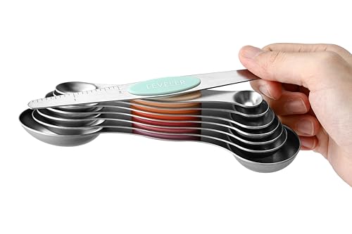Spring Chef Stainless Steel 8 Magnetic Measuring Spoons Set, Desert Sunset - color: Desert Sunset, size: 1-Pack