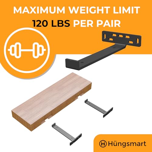 4xJ Shelf Brackets with Lip (11.25"L x 5"W x 1 1/4"H) Heavy Duty Floating Shelves Bracket - High Quality Floating Shelves Hardware with Robust Shelf Bracket for Secure Wall Mounting-ANTIQUE - color: Antique, size: 11.25 inch - J Shape