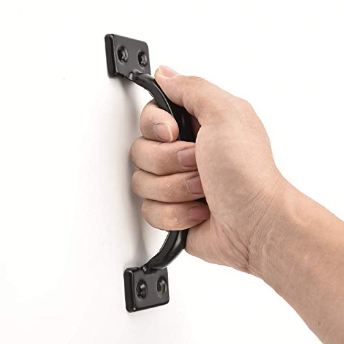 TamBee 2PCS 6-1/2 Inch Pulls Black Door Pull Handle Metal Kitchen Cabinets Furniture Wardrobe Medicine Handle in Black Door Hardware Gate Handle Door Pulls Warehouse Outdoor - size: 2 Pack 6-1/2 Inch Black