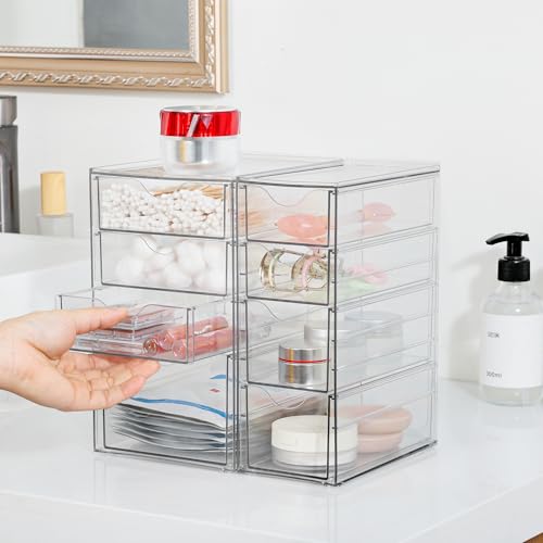 Vtopmart Acrylic Desk Organizer with 8 Drawers for Office, Makeup, Crafts - style: C