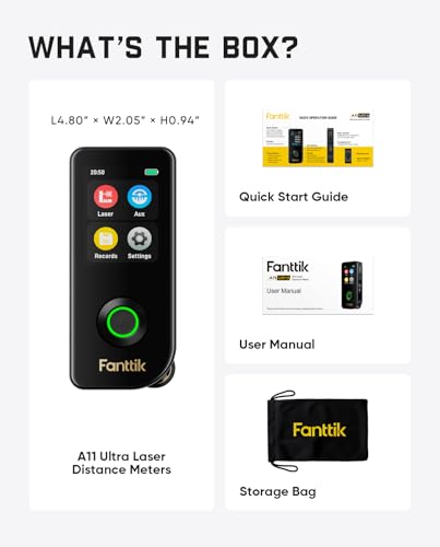 Fanttik A11 Ultra 3-in-1 Digital Laser Measure with Wheel Roller and Screen | 197Ft Digital Laser Measuring Tool, Touch Screen, Side LCD, 3-Axis Digital Level, Rechargeable for Home DIY & Indoor Projects