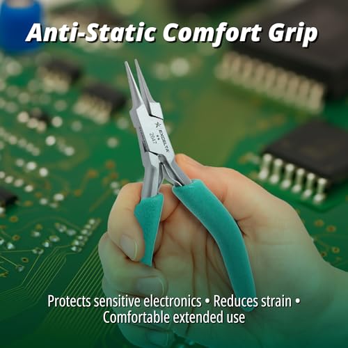 Excelta Precision Stainless Steel Needle Nose Pliers, 4.75 Inch - size: 4.75 inch, style: Cushioned Grip, Small Needle Nose, 2647