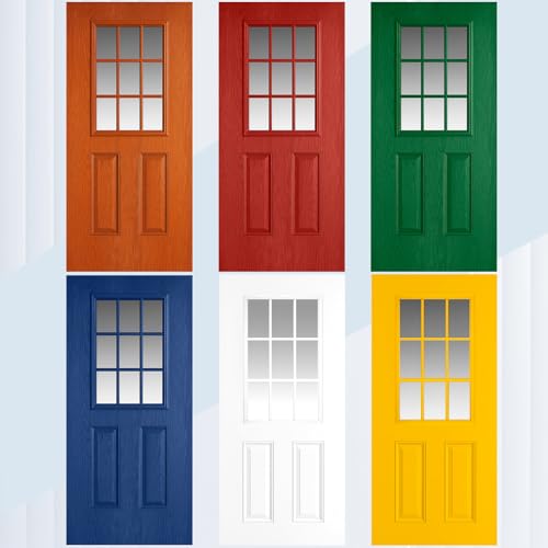 Pushglossy 22 x 36 Entry Door Glass Insert with Low-e Glass - size: 22 x 36, style: 9 Lite