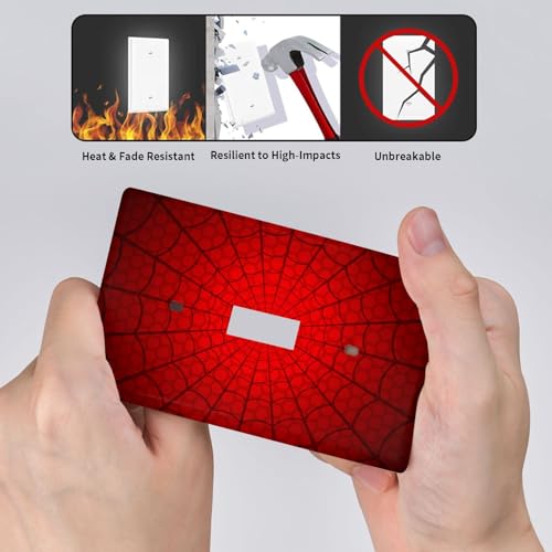 Spider Web Single Toggle Light Switch Cover Plate | Fits standard 2-gang toggle and rocker switches, Durable polycarbonate thermoplastic with fade-resistant printed finish - color: Spider Web, size: Single Toggle